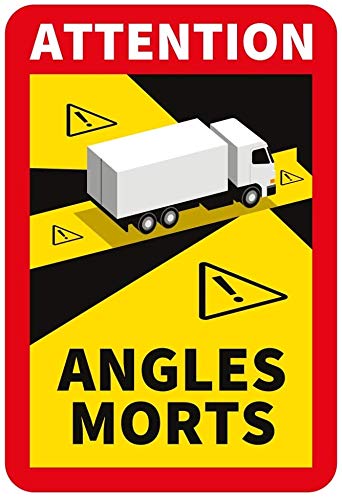 30 Stück Attention Angles Morts für LKW und Wohnwagen 25 x 17 cm Aufkleber Sticker Hinweiszeichen Sc