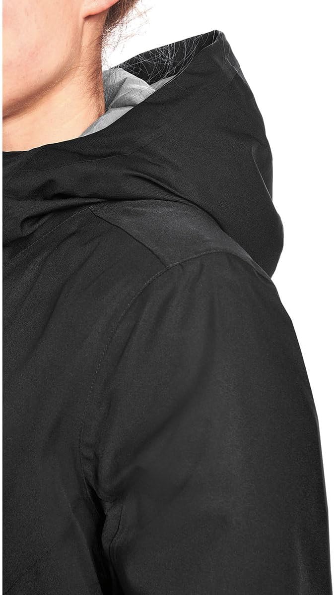 Maier Sports Damen Hannali Mantel, atmungsaktiver Wintermantel mit Kapuze, Outdoor-Jacke 44 Schwarz,