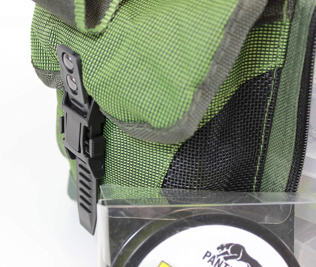 QMBasic Angelboxentasche inkl. 4 Tackle-Boxen | Angelkoffer für Zubehör Wasser-Abweisend gepolsterte