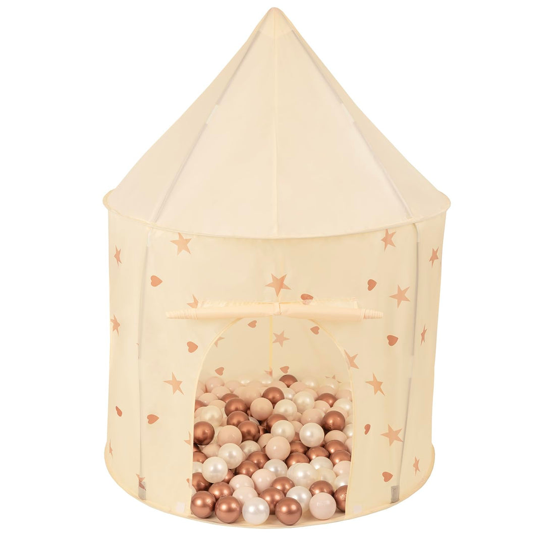 Spielzelt Für Kinder Mit 200 Bälle Pavillon Kinderzelt Indoor Outdoor Spielhaus 200 Bälle Hellbeige: