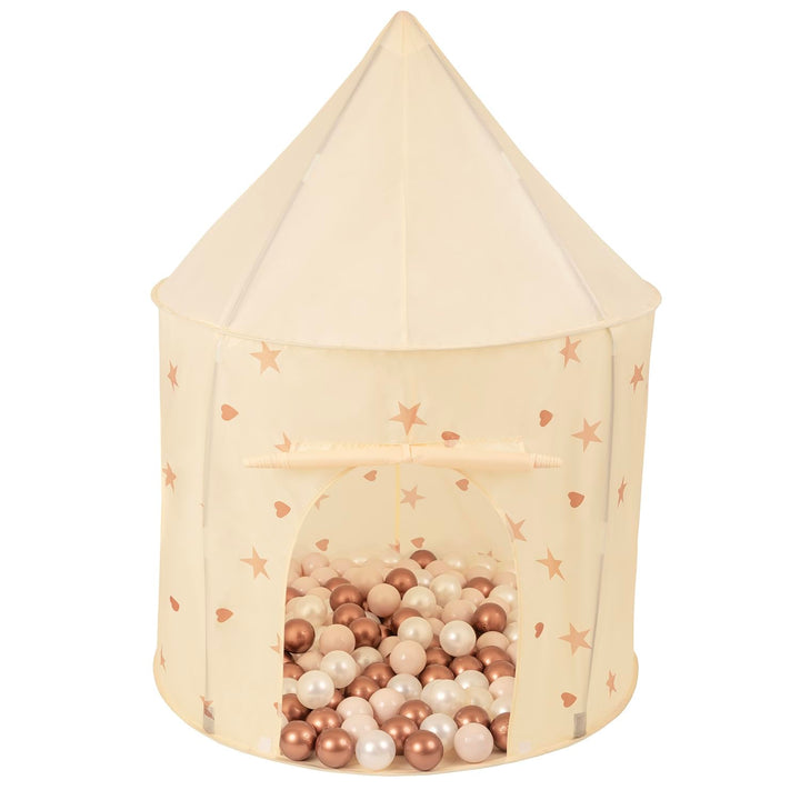 Spielzelt Für Kinder Mit 200 Bälle Pavillon Kinderzelt Indoor Outdoor Spielhaus 200 Bälle Hellbeige:
