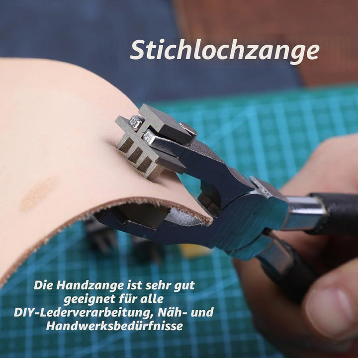 Leder-Stanzzange, Edelstahl-Stichlochstempel Flachmundzinken-Meisselzange Lederhandwerkzeug