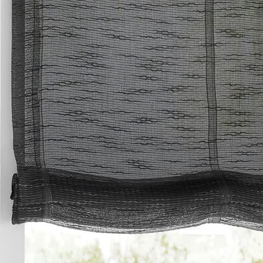 Kutti Raffrollo Ösenrollo Celtic anthrazit einfarbig, Uni. Leinenoptik. Montage ohne Bohren, mit Fen