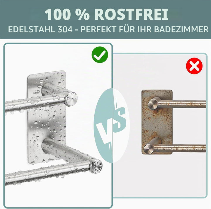Handtuchhalter Ohne Bohren, Bad Handtuchstange Selbstklebend Wandmontage, Doppel Handtuchhalter aus