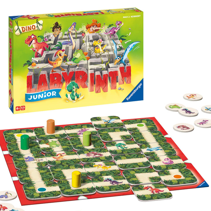 Ravensburger 20980 - Dino Junior Labyrinth - Familienklassiker für die Kleinen, Dino Spiel für Kinde