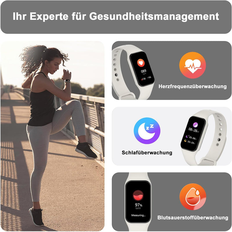 Blackview Smartwatch Herren Damen, Wasserdicht Fitnessuhr 1,47 Zoll Farbdisplay, Fitness Tracker mit