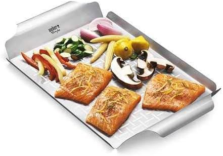 Weber 6435 Deluxe Grillpfanne 30 x 44,2 x 3,6cm , Edelstahl,