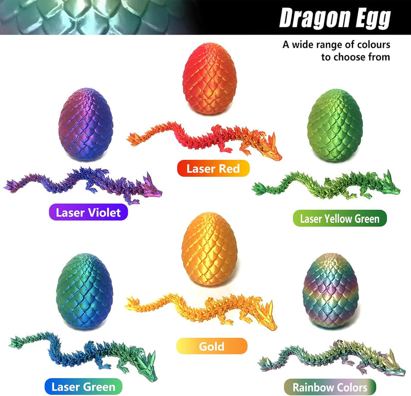 Yearsahrk 3D Gedrucktes Drachenei Geheimnisvolle Drachen Spielzeug Realistische Realistische Bewegli