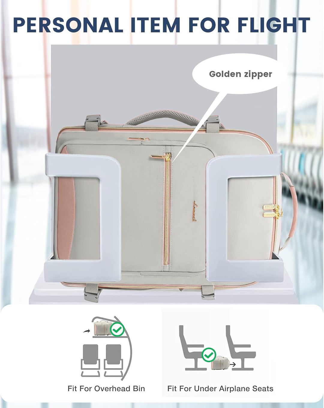LOVEVOOK Handgepäck Rucksack Flugzeug, 40L Gross Reiserucksack Damen Kofferrucksack, Wasserdicht Rei