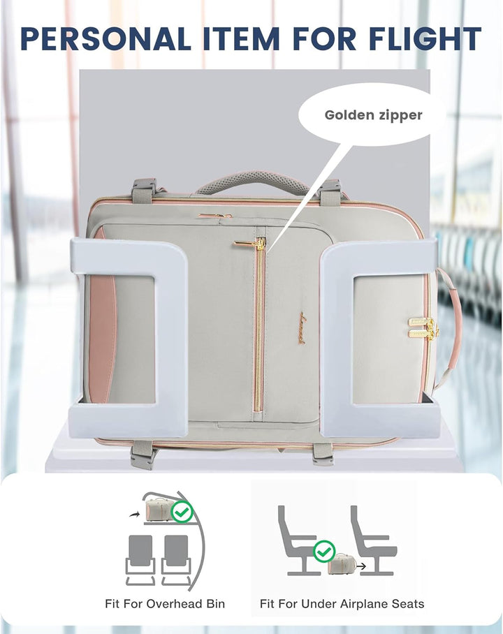 LOVEVOOK Handgepäck Rucksack Flugzeug, 40L Gross Reiserucksack Damen Kofferrucksack, Wasserdicht Rei