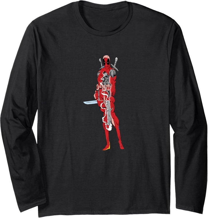 Marvel Deadpool 30th Simple Portrait Langarmshirt