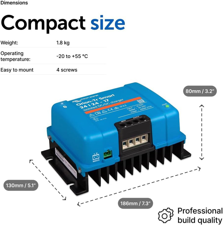 Victron Energy Orion-Tr Smart DC-DC Ladebooster (Bluetooth) - 24/24V, 17 Amp, 400-Watt - Batterie La