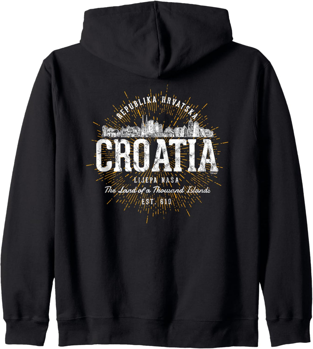 Vintage Stil Retro Kroatien Kapuzenjacke