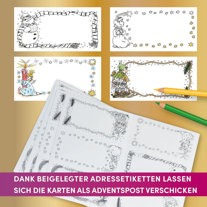 Christl Vogls Ausmalreise - der Adventskalender: Ausmalen & Träumen. Mit 24 Postkarten, 24 Umschläge