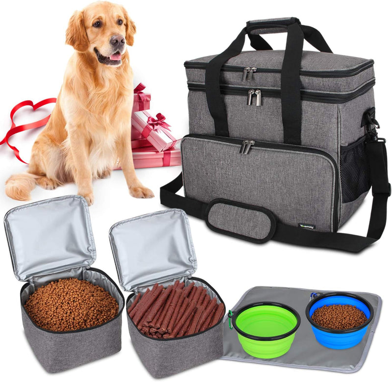 Teamoy Reisetasche für Hundeausrüstung, Hundetasche für die Mitnahme von Tiernahrung, Leckereien, Sp