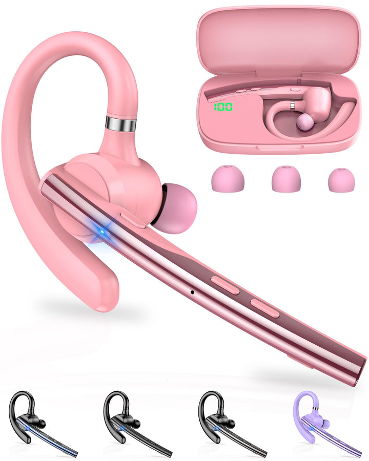 New Bee Bluetooth Headset mit 72h Spielzeit Bluetooth V5.1 Freisprech Headset Handy mit LED Ladecase