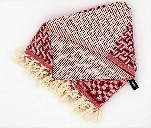 Sauna/Dampfbad/Pestemals/Hamamtuch Diamond Stripe (Rot), Diamond Stripe (Rot)