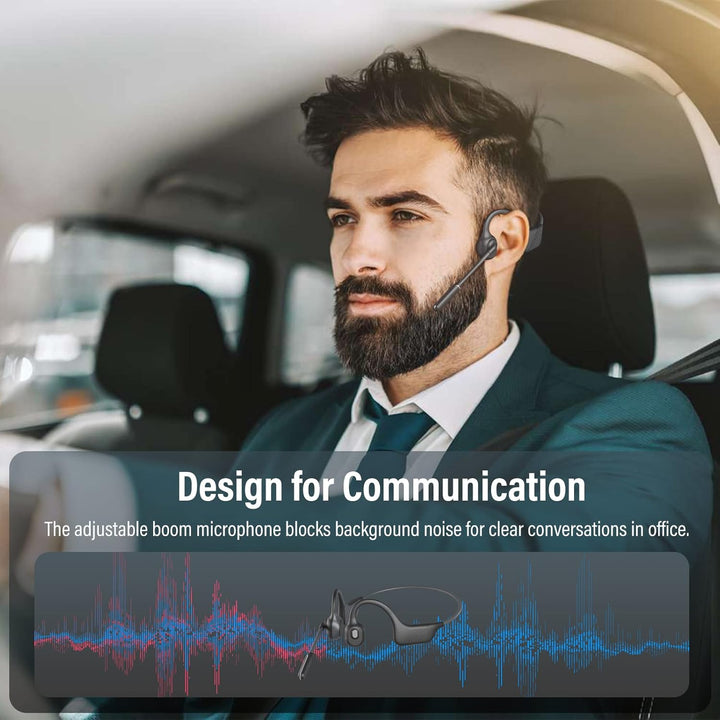 MONODEAL Knochenschall Kopfhörer Bluetooth Headset mit Mikrofon, Bluetooth 5.3 Kopfhörer Open Ear mi