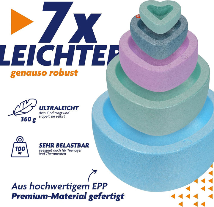 Rocks, Sensorische Balanciersteine für Kinder – 5er Set – Belastbar, Fördert Gleichgewicht, Motorik