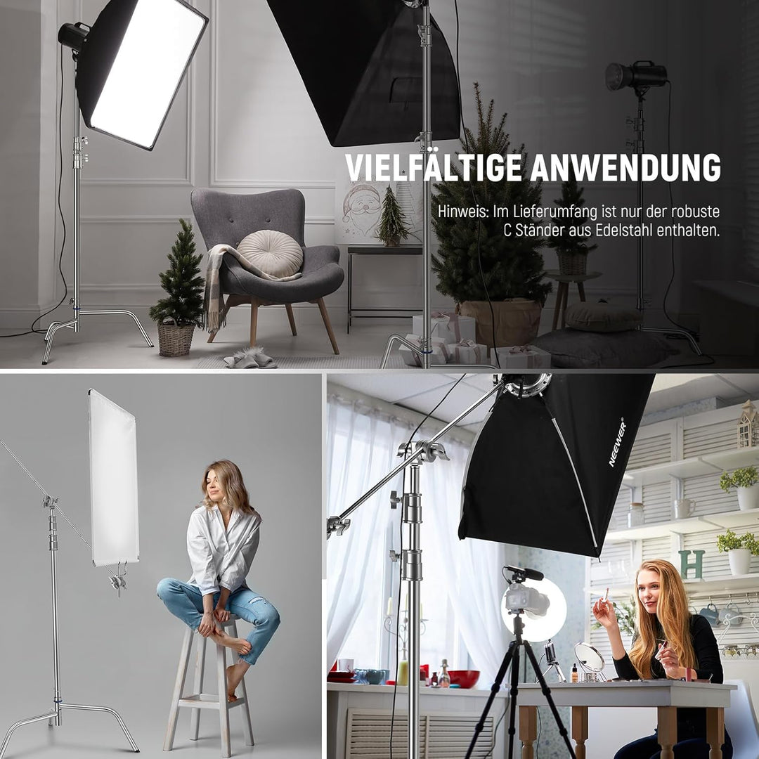 Neewer SC320Q SC320Q C-Ständer aus Edelstahl, strapazierfähig, mit Galgenarm, schnelle Einrichtung,