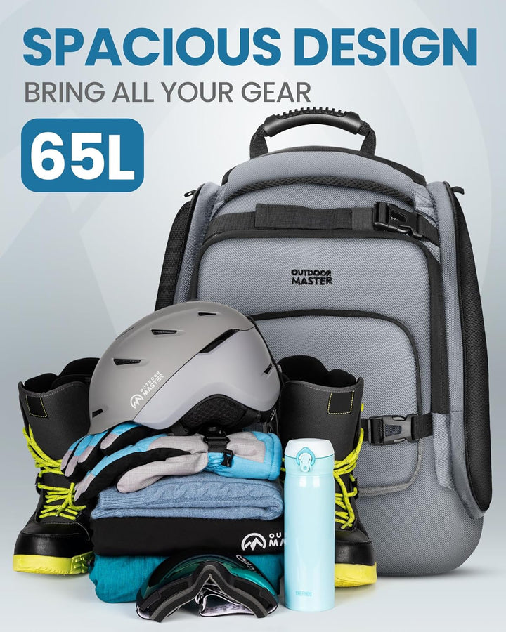 OutdoorMaster Unisex 65l Rhino Ski Boot Bag Skischuhtasche (1er Pack) Einheitsgrösse Silber Grau, Ei