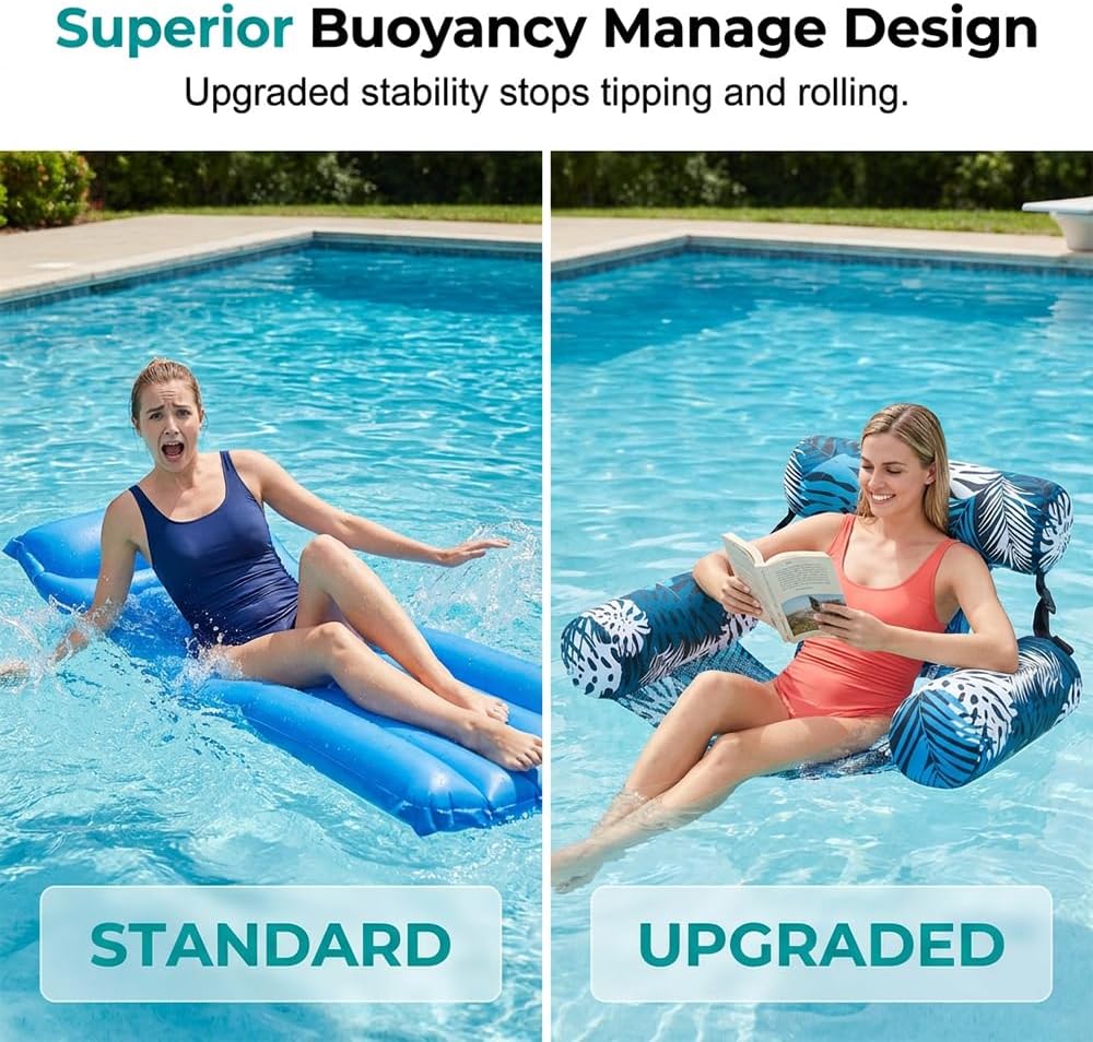 Luftmatratze Pool Wasser für Erwachsene, Aufblasbarer Sesse, Luftmatratze Wasser Sitz Hängematte Erw