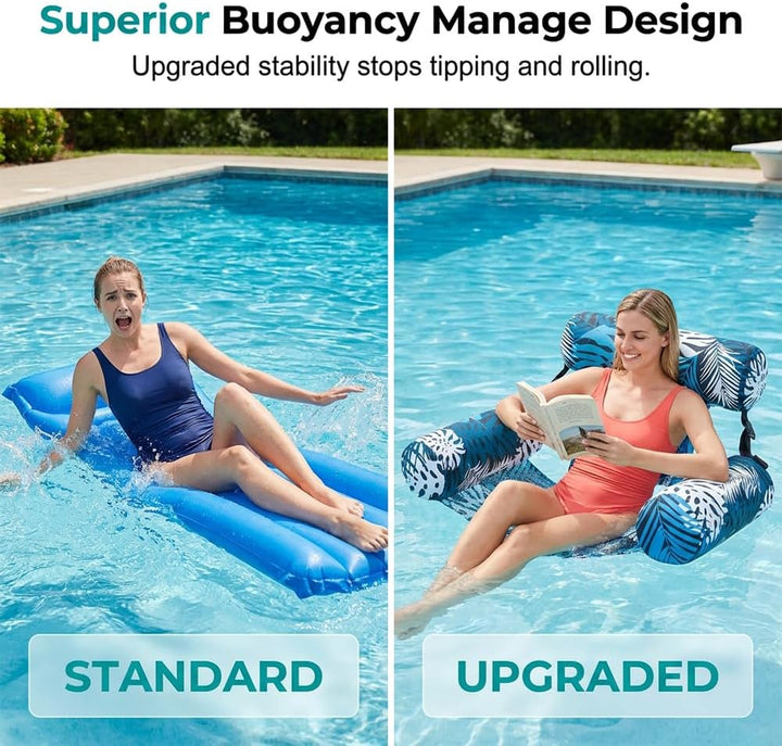 Luftmatratze Pool Wasser für Erwachsene, Aufblasbarer Sesse, Luftmatratze Wasser Sitz Hängematte Erw