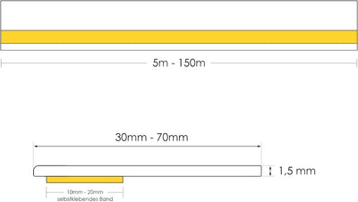 DQ-PP FENSTERLEISTE | 50m Länge | 30mm Breite | 1,5mm Stärke | Weiss | Fensterleisten Flachleisten K
