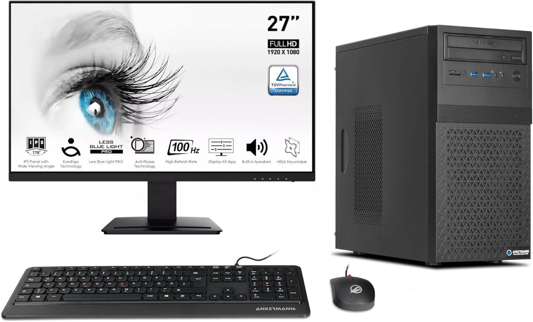 Ankermann Business Office Work Komplett Set | Intel Core i5-11400F | Nvidia GeForce GT 730 2GB | 16G
