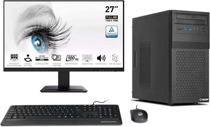 Ankermann Business Office Work Komplett Set | Intel Core i5-11400F | Nvidia GeForce GT 730 2GB | 16G