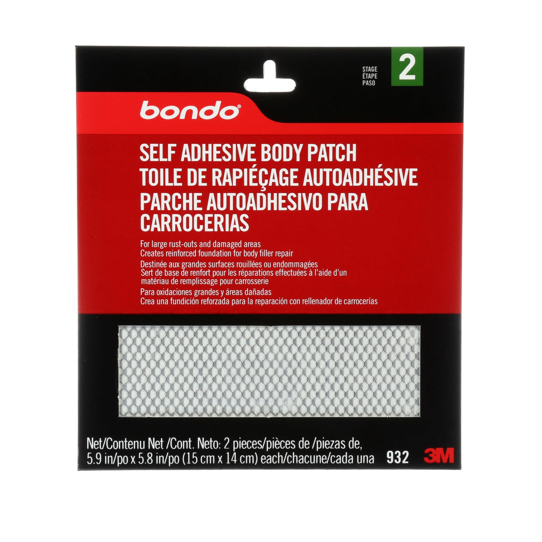 Bondo Body Patch Selbstklebend für grosse Rost und beschädigte Stellen, 2 Patches, 15,0 x 14,7 cm, 2