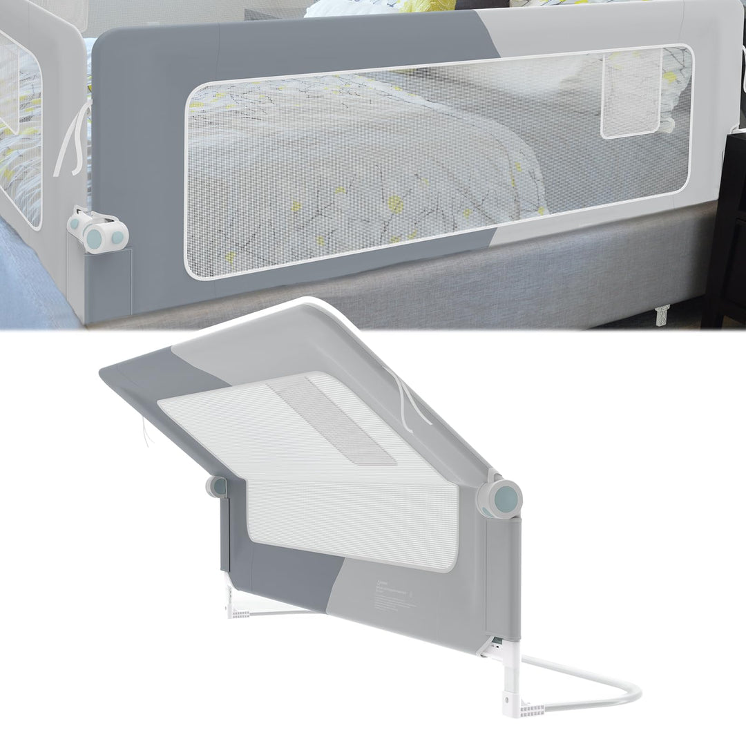NAIZY Rausfallschutz Bett Rail 180cm Klappbar Bettgitter Baby mit Aufbewahrungstaschen, Bettschutzgi
