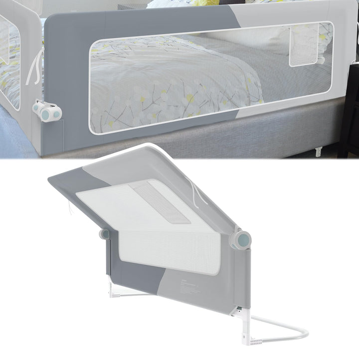 NAIZY Rausfallschutz Bett Rail 180cm Klappbar Bettgitter Baby mit Aufbewahrungstaschen, Bettschutzgi