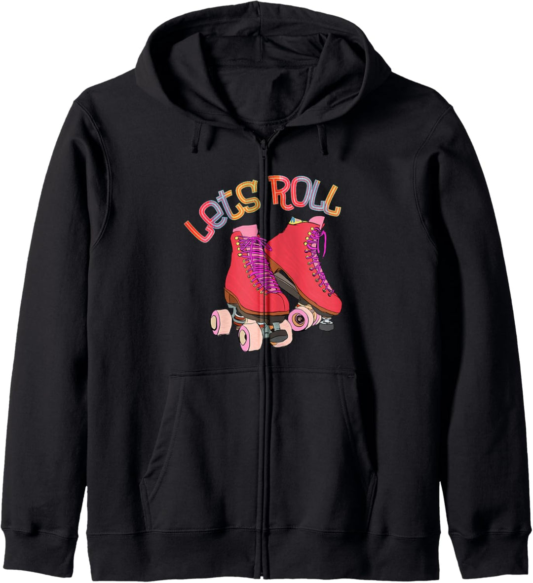 Lets Roll Skaten Rollschuhe Rennen Rollen Skaten 80er Kapuzenjacke