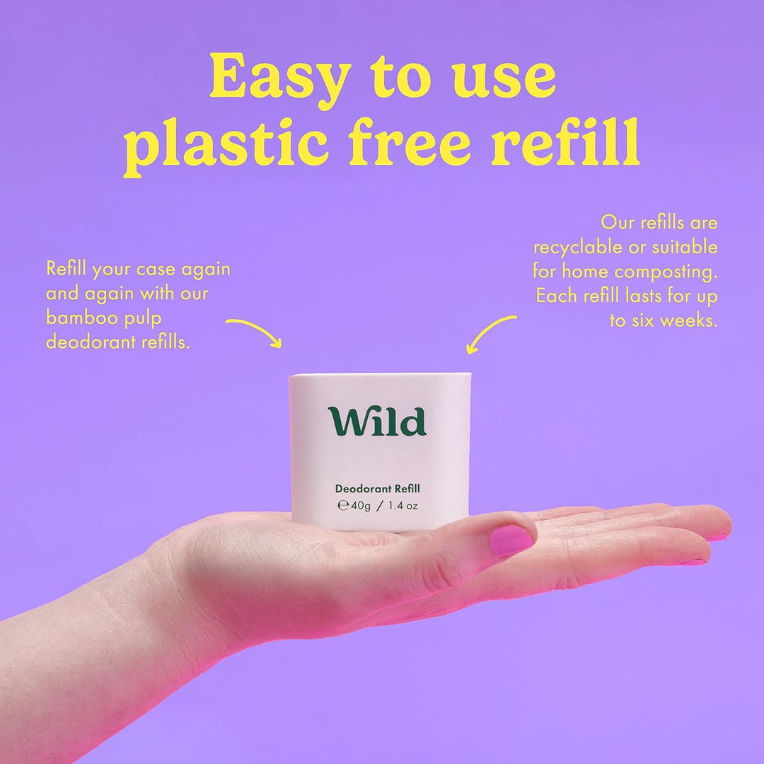 Wild - Natürliches nachfüllbares Deo - Aluminiumsalzfrei - Lang anhaltender Schutz - 100% Inhaltssto