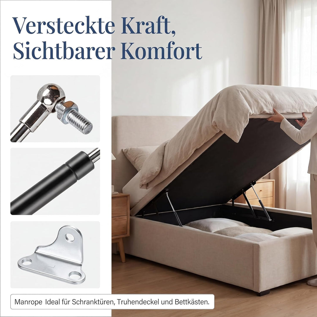 2 Stück Gasdruckfeder, 395mm 200N 20KG Schwerlast Gasfeder Stossdämpfer Gasdruckfedern mit L förmige