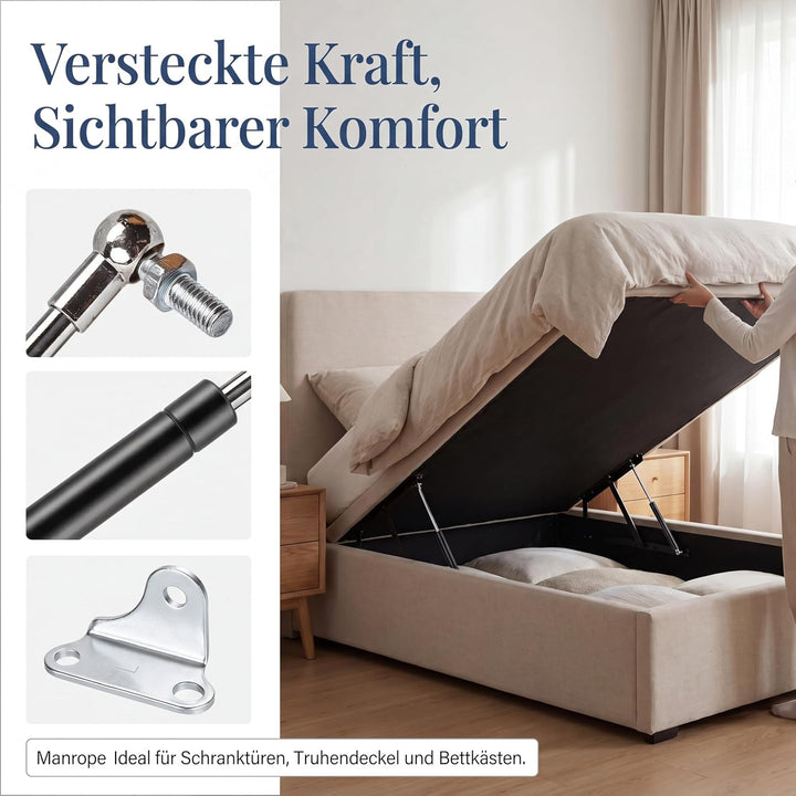 2 Stück Gasdruckfeder, 395mm 200N 20KG Schwerlast Gasfeder Stossdämpfer Gasdruckfedern mit L förmige