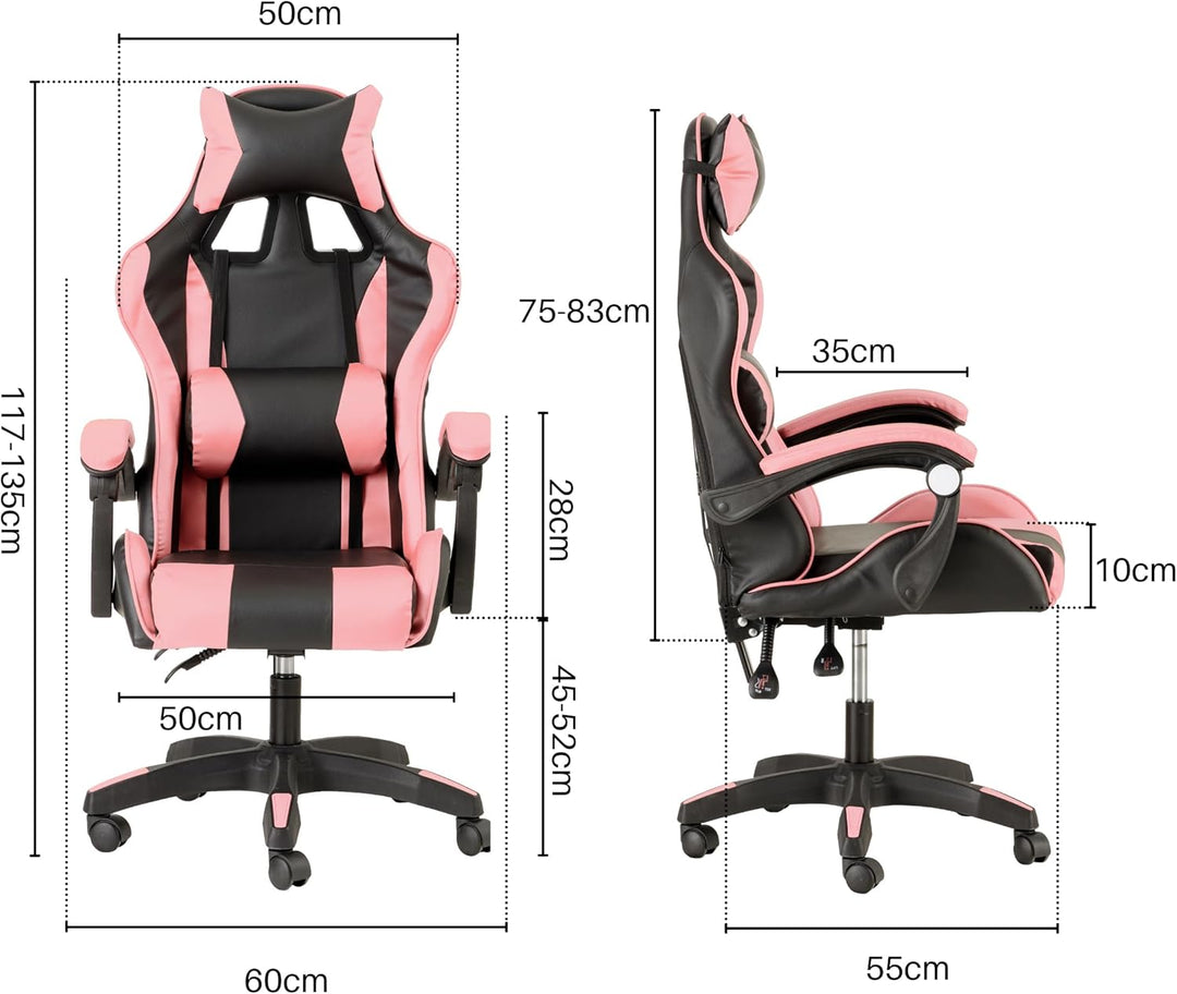 Baroni Home Gaming-Stuhl, ergonomischer Bürostuhl, gepolstert Gaming Sessel mit bequemer, Verstellba