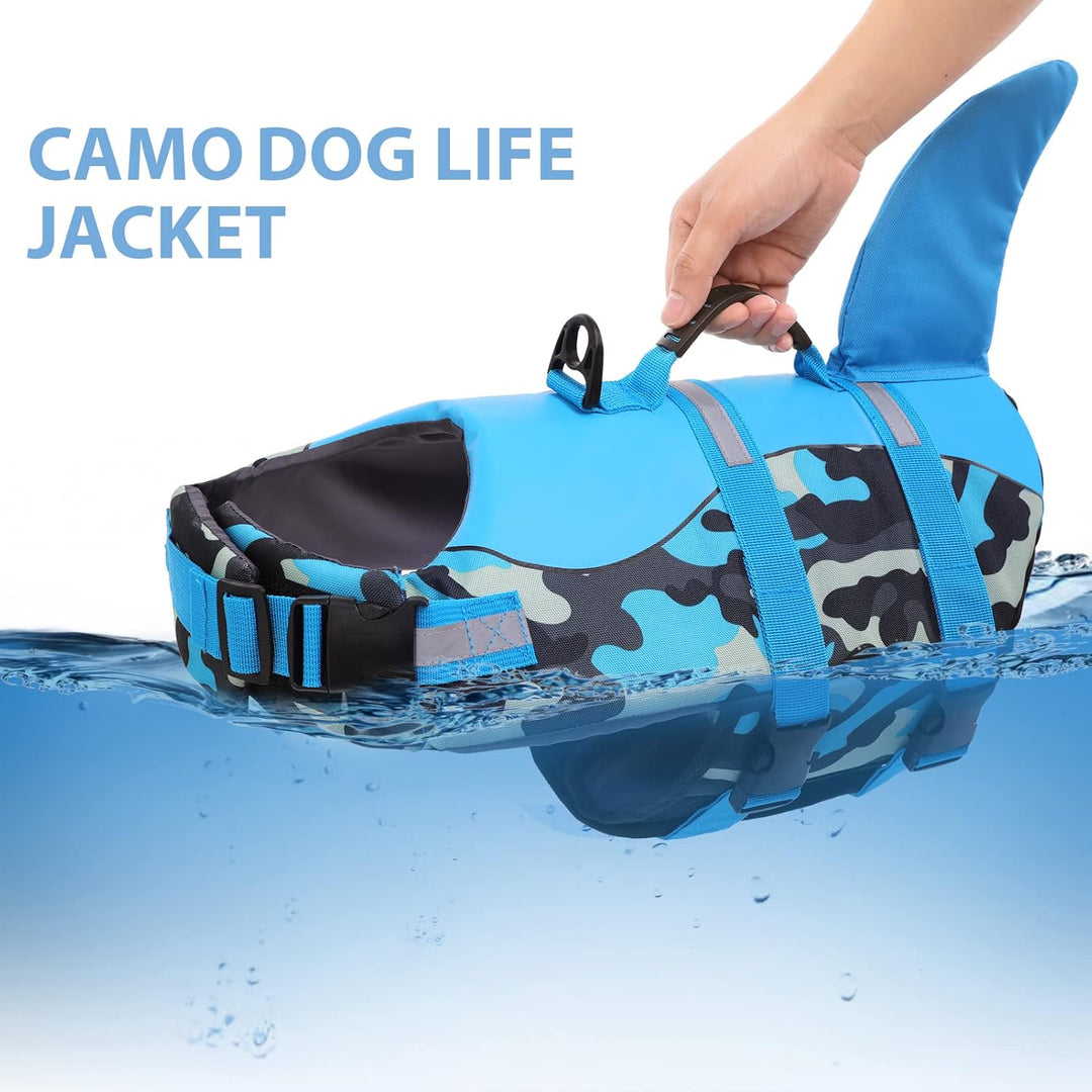 CITÉTOILE Schwimmweste Hunde Hai, Leicht und Sicher für Wassersport, hundeschwimmweste mit Griff und