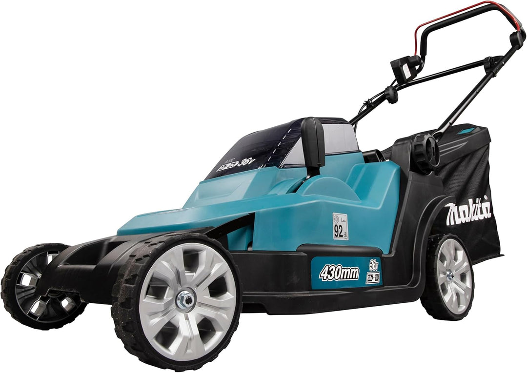 Makita DLM432PT2 Akku-Rasenmäher 2x18 V / 5,0 Ah, 2 Akkus + Doppelladegerät mit Akku und Ladegerät S