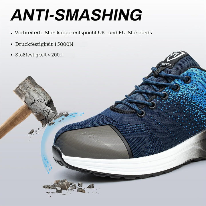 Sicherheitsschuhe Herren Arbeitsschuhe Damen Leicht Sportlich Arbeitsturnschuhe mit Stahlkappe rutsc