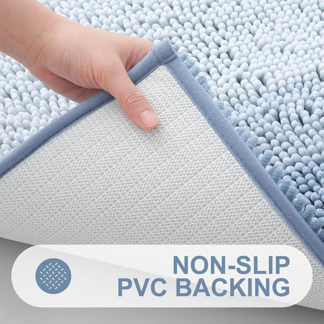 Homaxy Chenille Badezimmerteppich rutschfeste Hochflor Badematte Waschbar Badteppich Weich Badvorleg