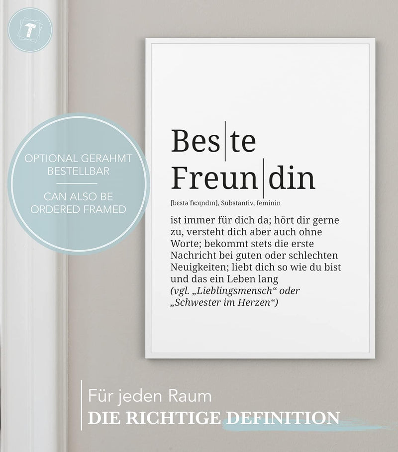 Papierschmiede® Definition: Beste Freundin, DIN A1 (59x84 cm), XXL Poster für Wohnzimmer, Schlafzimm