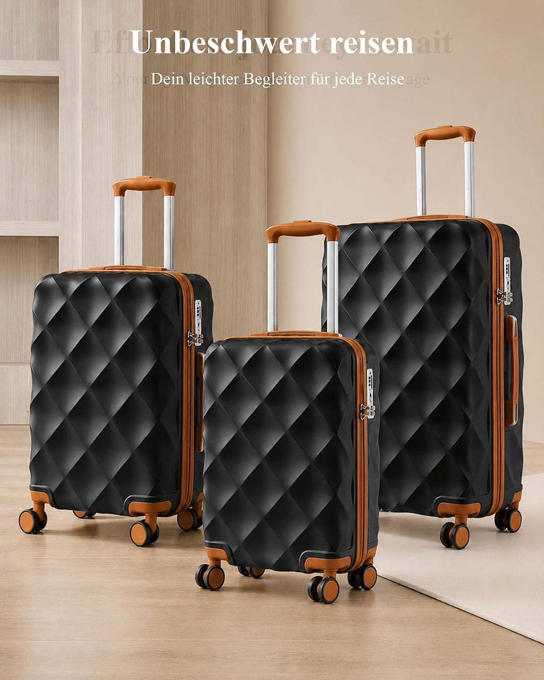 British Traveller Hartschalenkoffer Mittelgross Handgepäck Koffer 61 * 42 * 26cm Reisekoffer Mittelg