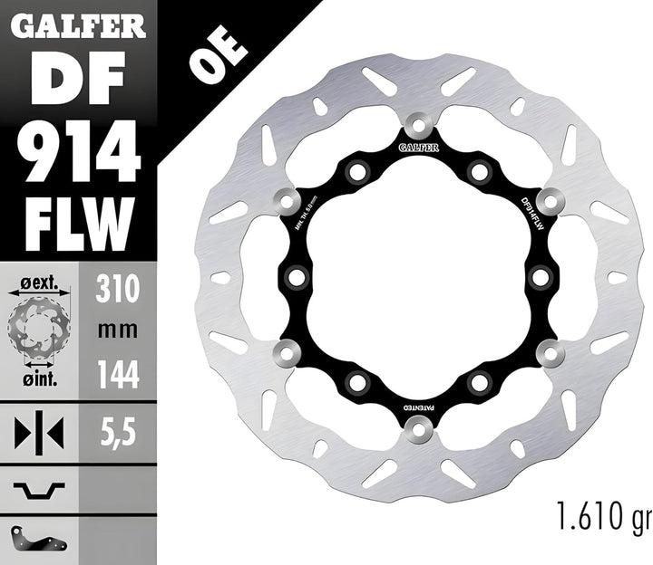 Bremsscheibe Galfer Wave schwimmend DF914FLW 310 x 5,5mm vorne