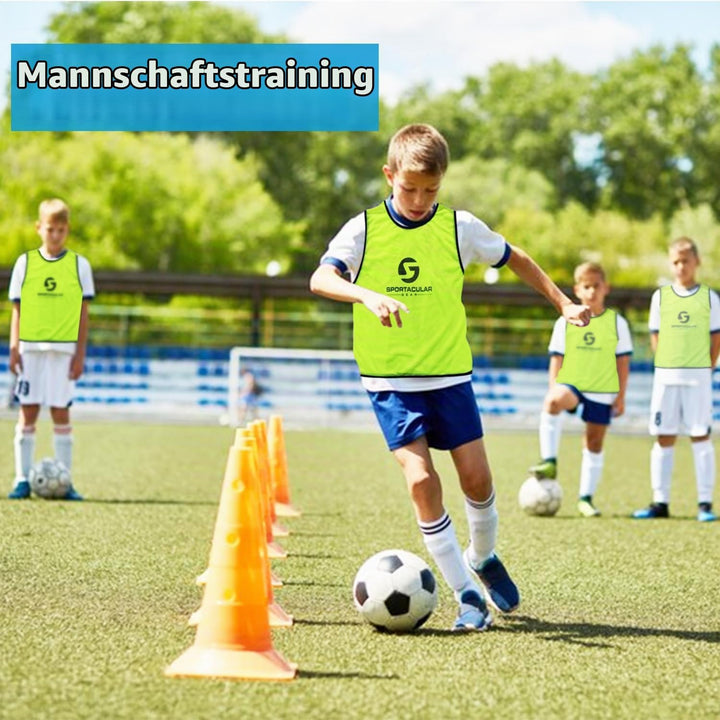 Sportacular Gear 10er Set Trainingsleibchen in versch. Farben und Grössen I Markierungshemden, Hemdc