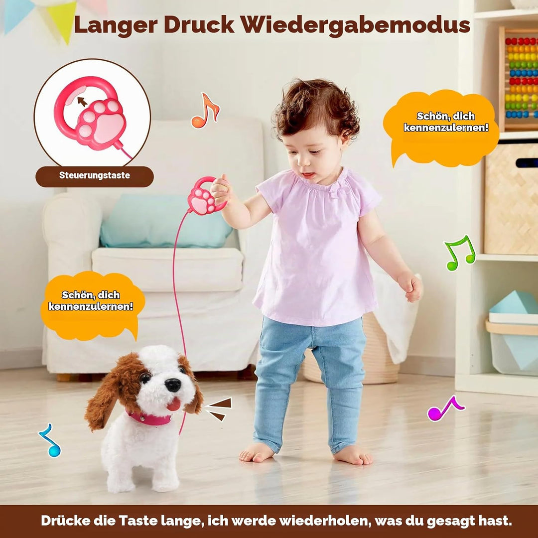 Hund Spielzeug Kinder,laufender Hund mit Leine der läuft und bellt,Haustiere roboterhund interaktive