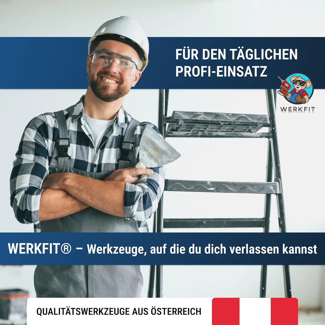 WERKFIT Profi Tapetenkratzer Fauserkelle mit Holzgriff – 0.8mm Edelstahlklinge – Herzgriffspachtel f