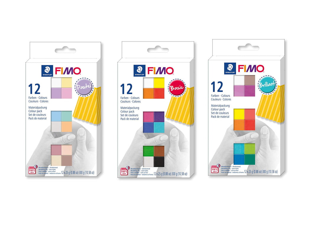 Staedtler FIMO Soft ofenhärtende Modelliermasse (Brilliant, 36 Blöcke Farbmix) Brilliant 36 Blöcke F