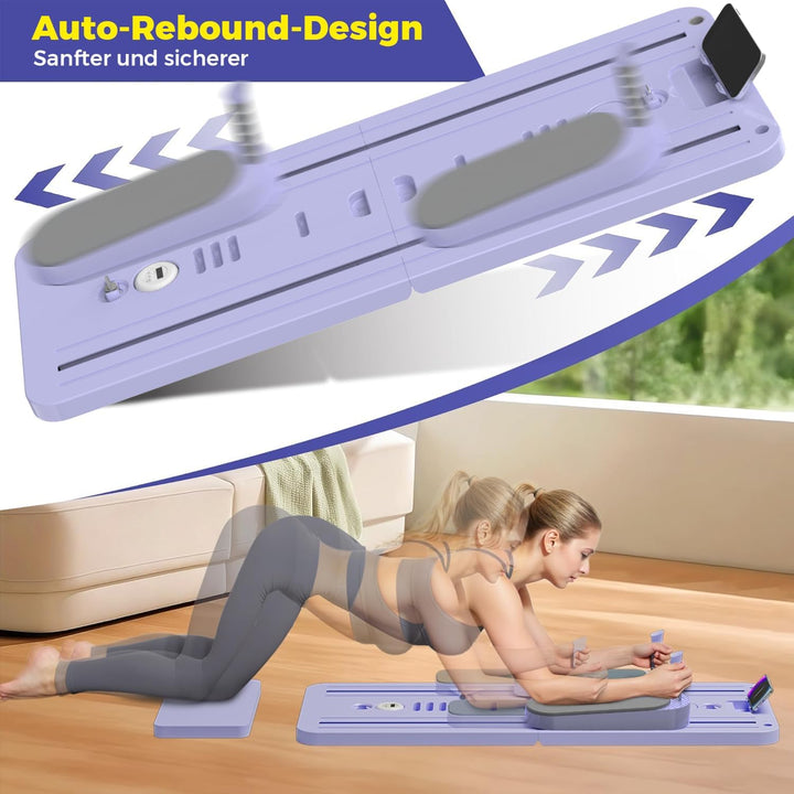SPYLAVE Pilates Board Upgraded, 6-in-1 Faltbares Pilates Reformer Set für Zuhause, Multifunktionales
